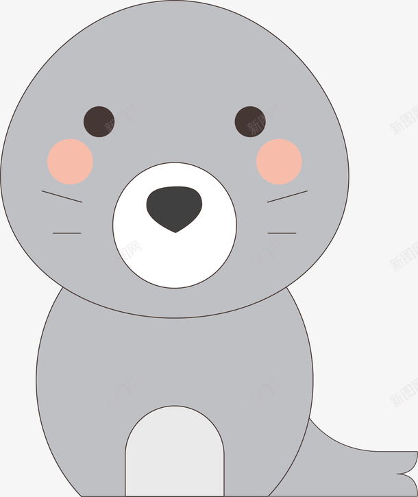 卡通海豹矢量图ai免抠素材_新图网 https://ixintu.com 动物 动物插画 卡通 卡通动物 可爱动物 小动物 海豹 矢量图