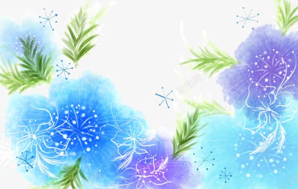 手绘水彩蓝紫色边框装饰png免抠素材_新图网 https://ixintu.com PNG 手绘 水彩 蓝紫色 边框装饰