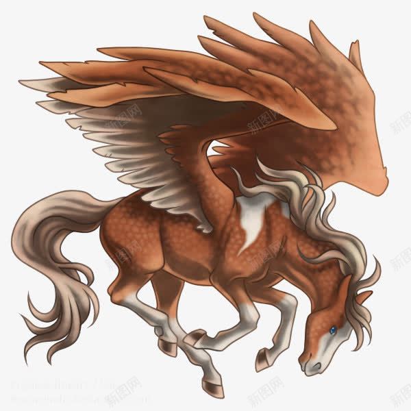 卡通飞天马png免抠素材_新图网 https://ixintu.com 卡通 天马 飞天 马匹
