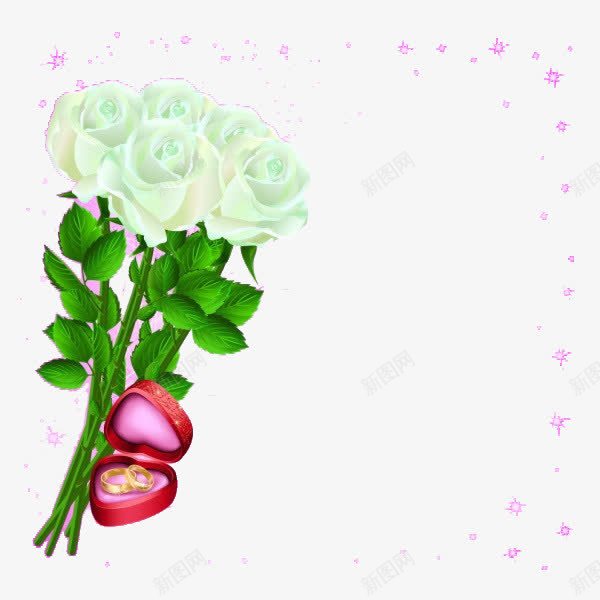 白色玫瑰花婚戒背景png免抠素材_新图网 https://ixintu.com 婚戒 摄影大赛 玫瑰花 白色 素材 背景