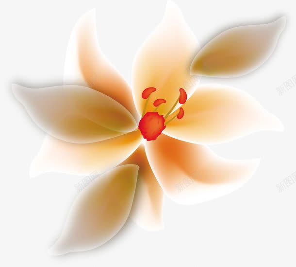 春天黄色手绘花朵光效png免抠素材_新图网 https://ixintu.com 春天 花朵 黄色