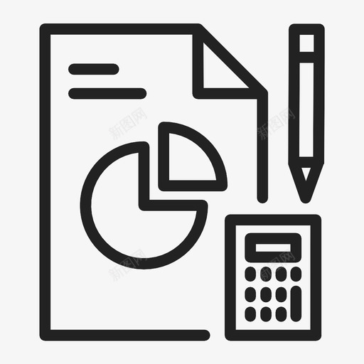 文件业务计算器图标svg_新图网 https://ixintu.com 业务 文件 计算器 货币 金融