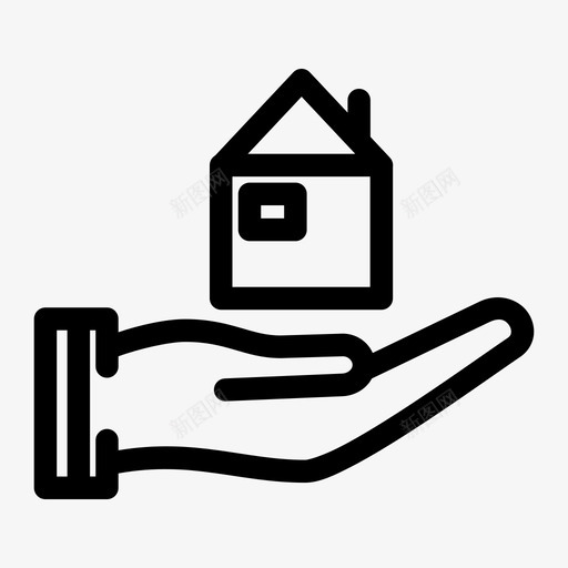 手上有房子图标svg_新图网 https://ixintu.com 手上有房子