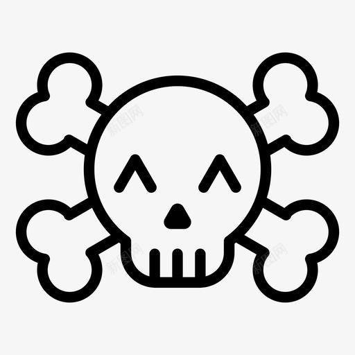 骷髅和骨头情感万圣节图标svg_新图网 https://ixintu.com 万圣节 万圣节表情 情感 骷髅和骨头