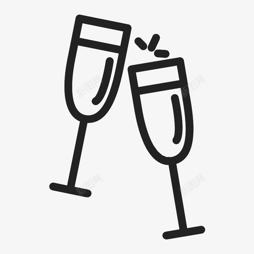 香槟杯秋天庆祝图标svg_新图网 https://ixintu.com 庆祝 感恩节 秋天 香槟杯