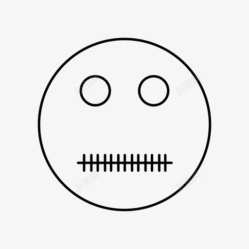 表情符号表情情感图标svg_新图网 https://ixintu.com 密封的嘴唇 情感 脸 表情 表情符号