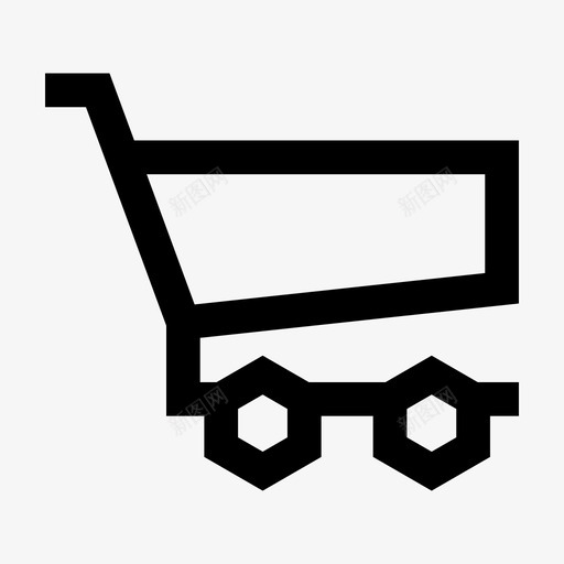 购物车结账杂货店图标svg_新图网 https://ixintu.com 六边形直线 商店 杂货店 结账 购物车 超市