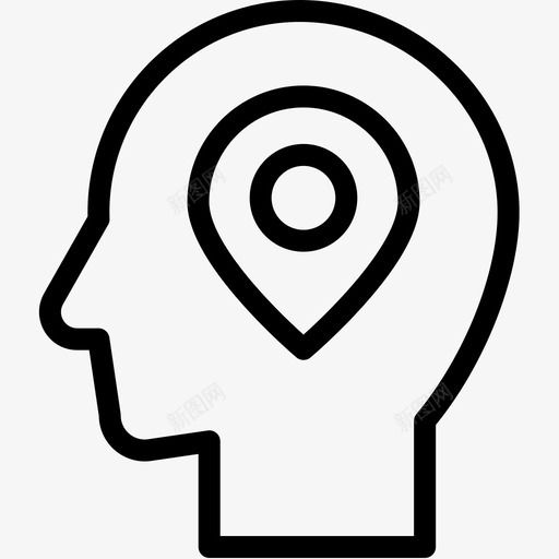 位置头部人类图标svg_新图网 https://ixintu.com 人类 人类思维线 位置 头部 思想 思维