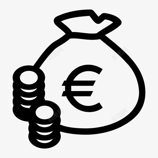 黄金硬币电子商务图标svg_新图网 https://ixintu.com 储蓄欧元 欧元 电子商务 硬币 货币 黄金