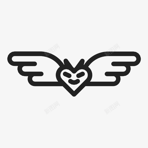 心形天使爱情浪漫图标svg_新图网 https://ixintu.com 心形天使 情人节 浪漫 爱情