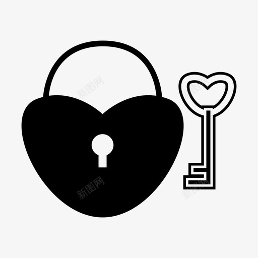 心锁爱情钥匙图标svg_新图网 https://ixintu.com 婚礼 心锁 爱情 爱情钥匙 钥匙