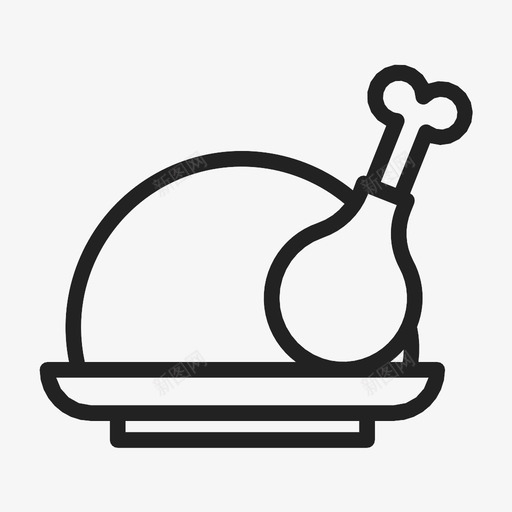 火鸡秋季鸡肉图标svg_新图网 https://ixintu.com 传统 感恩节 火鸡 秋季 鸡肉