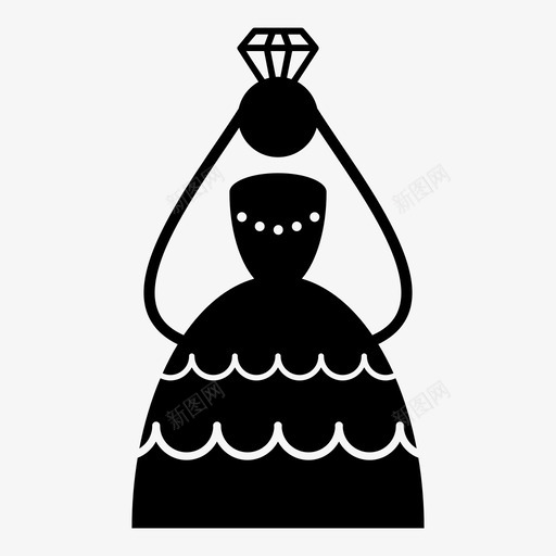 加冕新娘女性女王图标svg_新图网 https://ixintu.com 加冕新娘 女性 女王 婚姻 婚礼