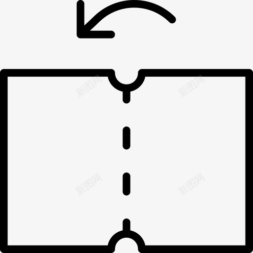 折叠居中对折图标svg_新图网 https://ixintu.com 动词和箭头细 字母 对折 居中 折叠 纸张 音符
