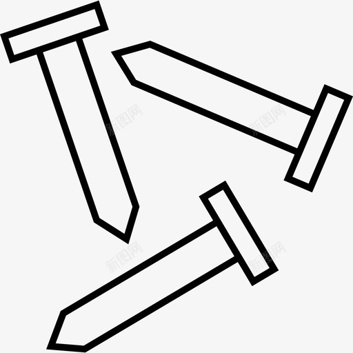 钉子木匠锤子图标svg_新图网 https://ixintu.com 工具线 木匠 泥瓦匠 钉子 锤子