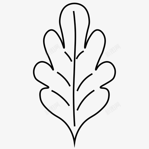 树叶秋天落叶图标svg_新图网 https://ixintu.com 大自然 树叶 橡树叶 秋天 落叶