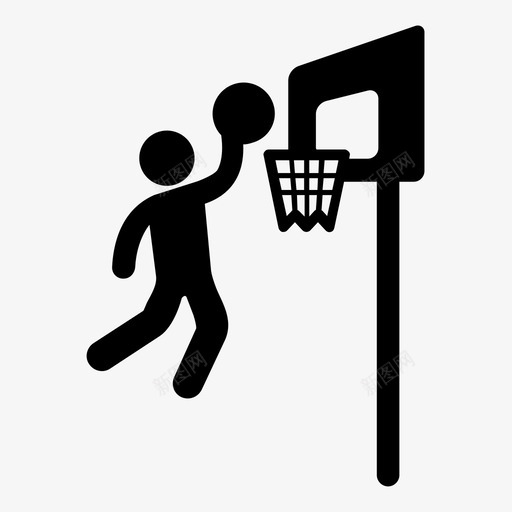 扣篮篮球跳跃图标svg_新图网 https://ixintu.com 体育 扣篮 篮球 跳跃