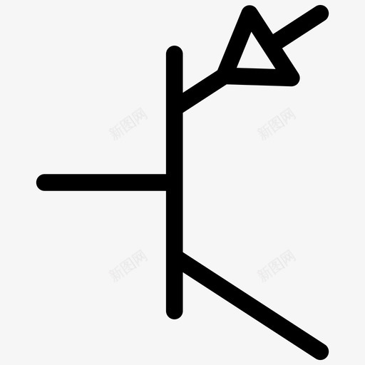 晶体管pnp电子符号概述图标svg_新图网 https://ixintu.com 晶体管pnp 电子符号概述