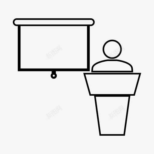 演示黑板讲师图标svg_新图网 https://ixintu.com 幻灯片 教学 教师 演示 讲师 黑板