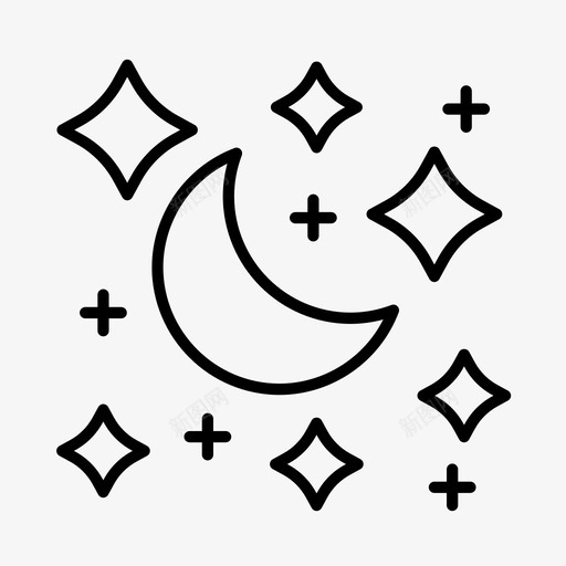 晚上气象局天气预报图标svg_新图网 https://ixintu.com 天气 天气预报 星星 晚上 气象 气象局