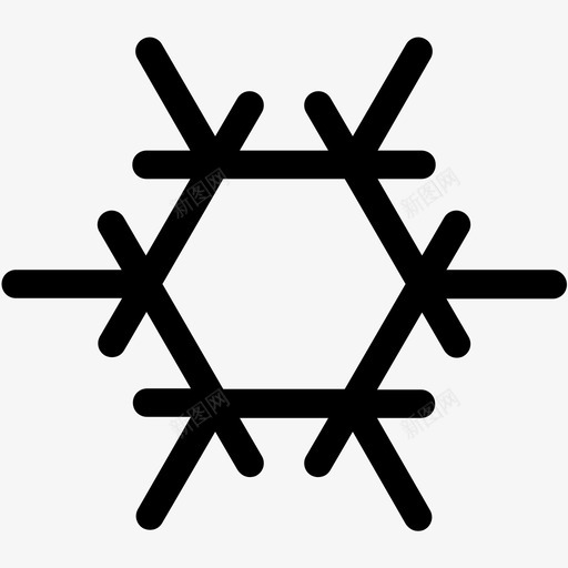 雪花空调冰图标svg_新图网 https://ixintu.com 冰 汽车仪表板第2部分 空调 雪花