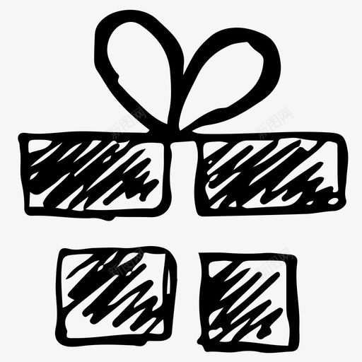 礼物手绘素描图标svg_新图网 https://ixintu.com 手绘 礼物 素描