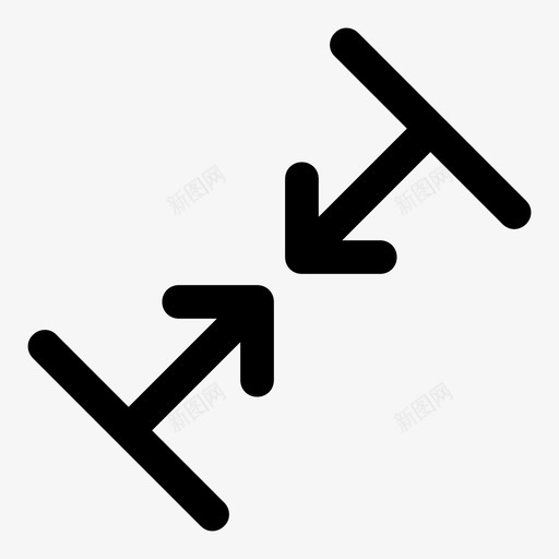 收缩方向角箭头对角线图标svg_新图网 https://ixintu.com 对角线 收缩对角线 收缩方向角 箭头 线性箭头