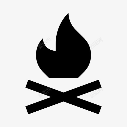 篝火野营火焰图标svg_新图网 https://ixintu.com 固体 户外自然3 火焰 篝火 野营