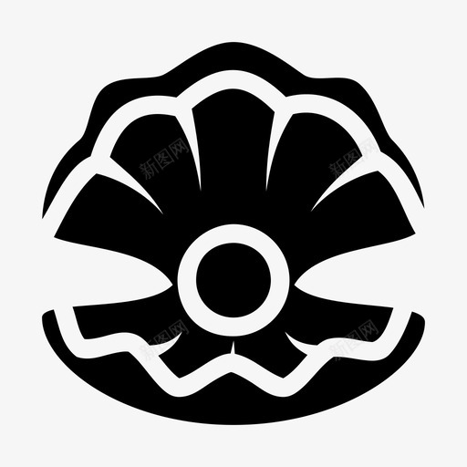 珍珠海滩蛤蜊图标svg_新图网 https://ixintu.com 大海 海洋 海滩 珍珠 蛤蜊 贝壳