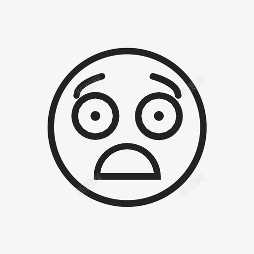 震惊表情脸图标svg_新图网 https://ixintu.com 脸 脸书 表情 震惊