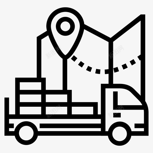 送货送货地点物流图标svg_新图网 https://ixintu.com 地图 提纲 物流 货运卡车 送货 送货地点