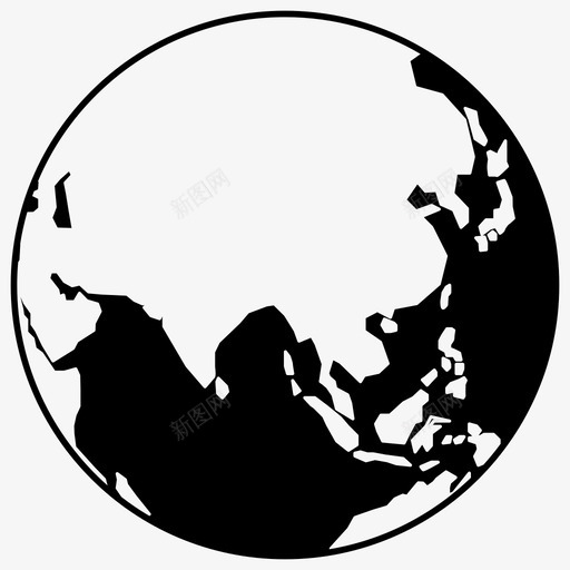 地球亚洲地图图标svg_新图网 https://ixintu.com 世界地图 亚洲 地图 地球
