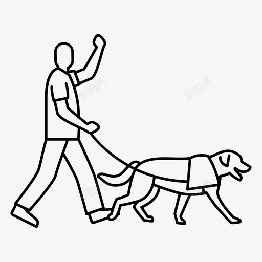 狗盲人残疾人图标svg_新图网 https://ixintu.com 伟大的美国人等体型 寻回犬 服务 步行者 残疾人 狗 盲人