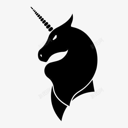 独角兽马怪物图标svg_新图网 https://ixintu.com 怪物 独角兽 神话 马