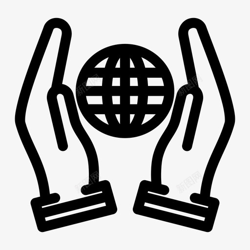 世界关怀地球生态图标svg_新图网 https://ixintu.com 世界关怀 地球 手与地球 环境 生态
