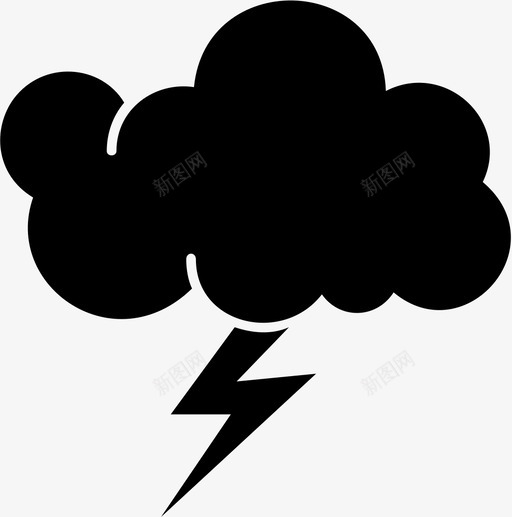 闪电暴风雨天气图标svg_新图网 https://ixintu.com 天气 暴风雨 闪电