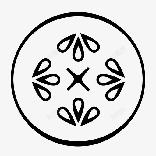 黄瓜片新鲜绿色图标svg_新图网 https://ixintu.com 新鲜 水 沙拉 绿色 黄瓜片