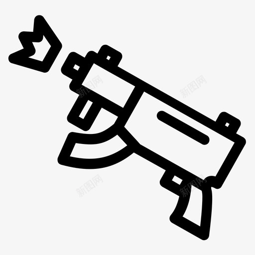 冲锋枪武器2图标svg_新图网 https://ixintu.com 冲锋枪 武器2