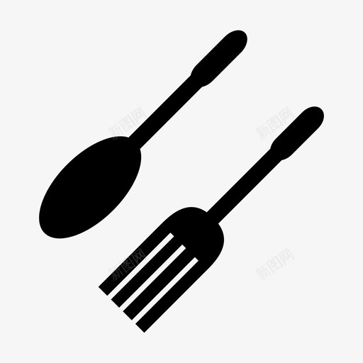 叉子和勺子吃餐馆图标svg_新图网 https://ixintu.com 叉子和勺子 吃 食物 餐馆
