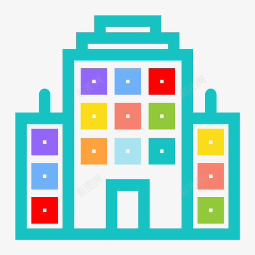 建筑物大厦公司大楼图标svg_新图网 https://ixintu.com 公司大楼 办公室 大厦 建筑物