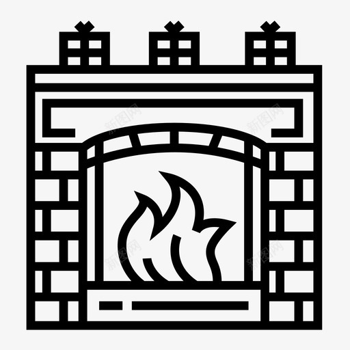 壁炉圣诞节温暖图标svg_新图网 https://ixintu.com 冬天 圣诞节 壁炉 温暖