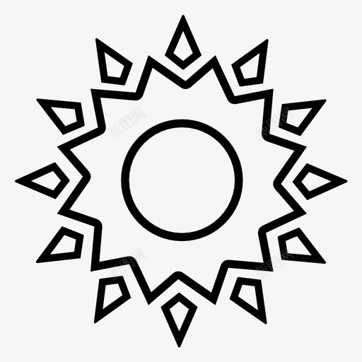 太阳钉明亮炽热图标svg_新图网 https://ixintu.com 太阳钉 明亮 星星 条纹 炽热
