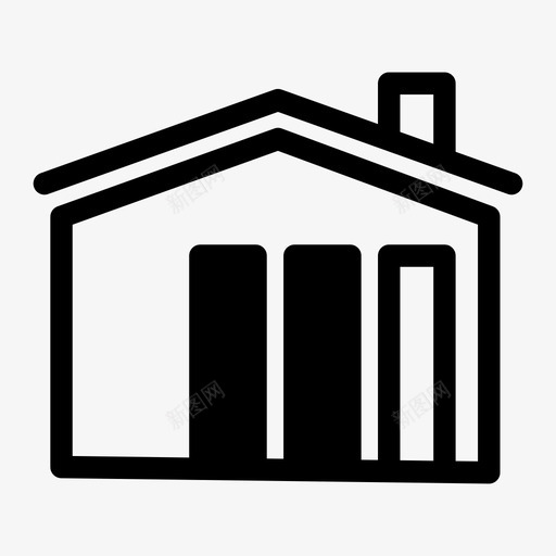 房子建筑物门图标svg_新图网 https://ixintu.com 住宅 家 建筑物 房子 门