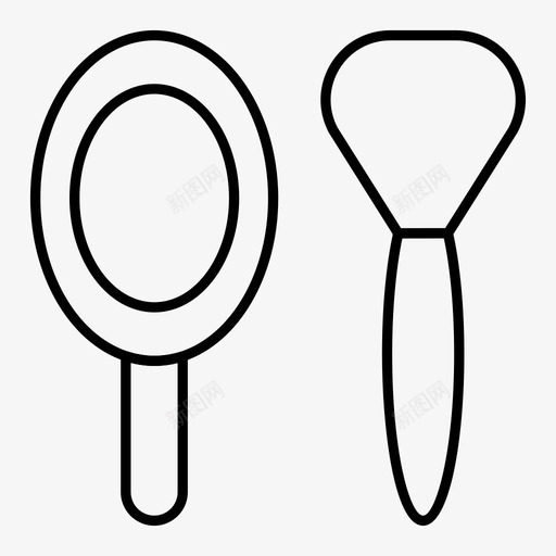 水疗刷子商务图标svg_新图网 https://ixintu.com 刷子 化妆 商务 水疗 美容和水疗细线图标 镜子
