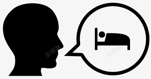 说梦床泡图标svg_新图网 https://ixintu.com 动词 床 泡 说 说梦