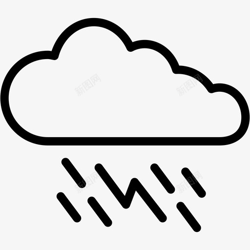 云雷雨天气多云图标svg_新图网 https://ixintu.com 云雷雨 多云 天气 天气10