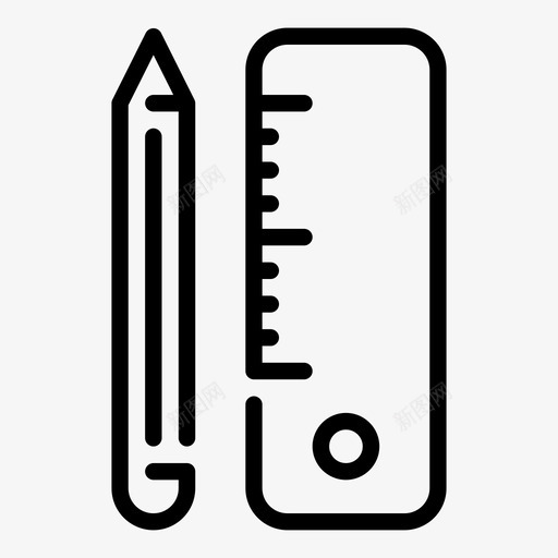 铅笔尺学校文具图标svg_新图网 https://ixintu.com 学校 工具 文具 铅笔尺