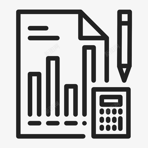 文件业务计算器图标svg_新图网 https://ixintu.com 业务 文件 计算器 货币 金融