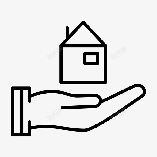 家庭保险手房子图标svg_新图网 https://ixintu.com 保护 家庭保险 房子 手