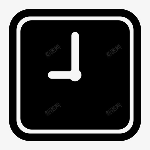 方形时钟矩形时间图标svg_新图网 https://ixintu.com 圆角正方形 手表 方形时钟 时间 矩形
